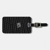 Monogram zwart-wit-prikkeldraad bagagelabel (Voorkant horizontaal)