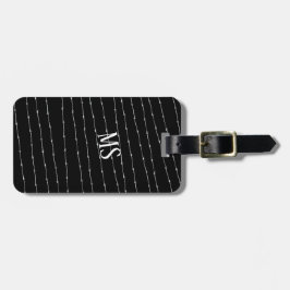 Monogram zwart-wit-prikkeldraad bagagelabel