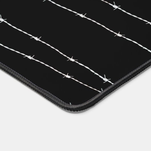 Monogram zwart-wit-prikkeldraad bureaumat (Hoek)
