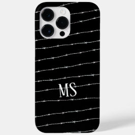 Monogram zwart-wit-prikkeldraad Case-Mate iPhone 14 pro max hoesje