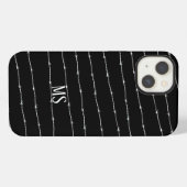 Monogram zwart-wit-prikkeldraad iPhone hoesje (Achterkant horizontaal)