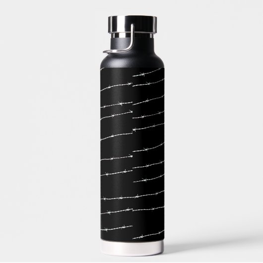 Monogram zwart-wit-prikkeldraad waterfles (Rechts)