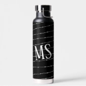 Monogram zwart-wit-prikkeldraad waterfles (Links)