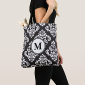 Monogram zwart-wit printerpatroon tote bag (Dichtbij)