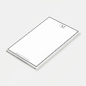 Monogram Zwart Wit Professioneel Elegant Post-it® Notes (Schuin)