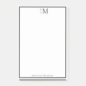 Monogram Zwart Wit Professioneel Elegant Post-it® Notes (Voorkant)