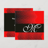 MONOGRAM, zwart-wit, rood Kaart (Voorkant / Achterkant)