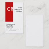 Monogram Zwart wit rood Visitekaartje (Voorkant / Achterkant)