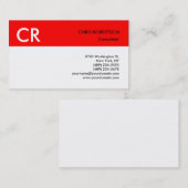 Monogram Zwart wit rood Visitekaartje (Voorkant / Achterkant)