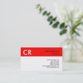 Monogram Zwart wit rood Visitekaartje (Staand voorkant)