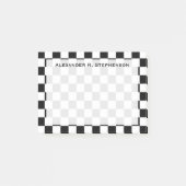 Monogram zwart-wit schaakbord post-it® notes (Voorkant)