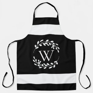 Monogram zwart-wit schort