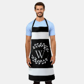 Monogram zwart-wit schort (Gedragen)