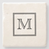 Monogram zwart-wit stenen onderzetter (Voorkant)