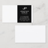 Monogram Zwart Wit Stijlvol Design Modern Visitekaartje (Voorkant / Achterkant)