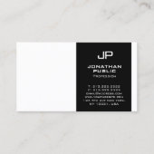 Monogram Zwart Wit Stijlvol Design Modern Visitekaartje (Voorkant)