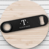 Monogram Zwart Wit Stijlvol Modern Minimalistisch Speed Flessenopener