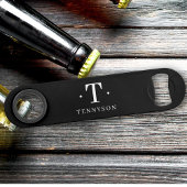 Monogram Zwart Wit Stijlvol Modern Minimalistisch Speed Flessenopener