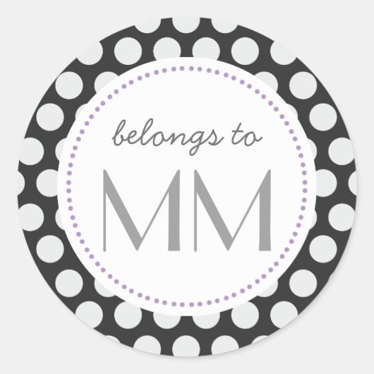 Monogram Zwart-wit Stippen - DIY Labels (Voorkant)