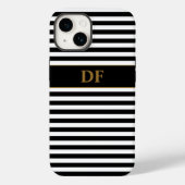 Monogram zwart/wit strepen Case-Mate iPhone case (Achterkant)