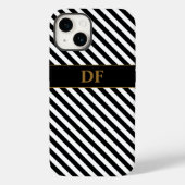 Monogram zwart/wit strepen Case-Mate iPhone case (Achterkant)