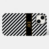Monogram zwart/wit strepen Case-Mate iPhone case (Achterkant (horizontaal))