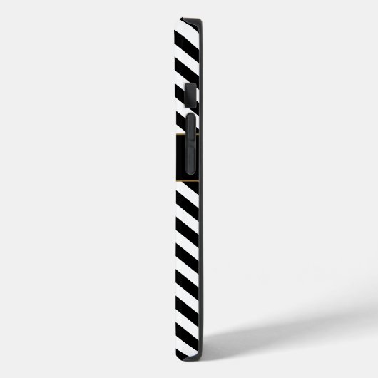 Monogram zwart/wit strepen Case-Mate iPhone case (Achterkant / Links)