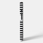 Monogram zwart/wit strepen Case-Mate iPhone case (Achterkant / Links)