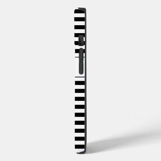 Monogram zwart/wit strepen Case-Mate iPhone case (Achterkant / Links)