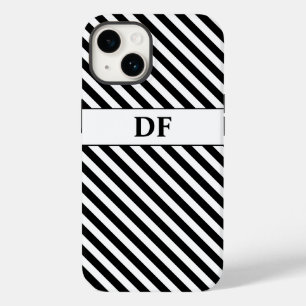 Monogram zwart/wit strepen Case-Mate iPhone 14 hoesje
