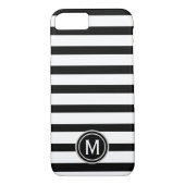 Monogram zwart-wit Stripe Case-Mate iPhone Case (Achterkant)