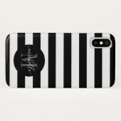 Monogram Zwart Wit Stripe Circle Modern Trendy Case-Mate iPhone Case (Achterkant (horizontaal))