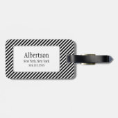 Monogram zwart-wit Stripes Bagagelabel (Achterkant horizontaal)