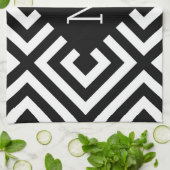 Monogram zwart-wit theedoek (Gevouwen)
