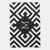 Monogram zwart-wit theedoek (Verticaal)