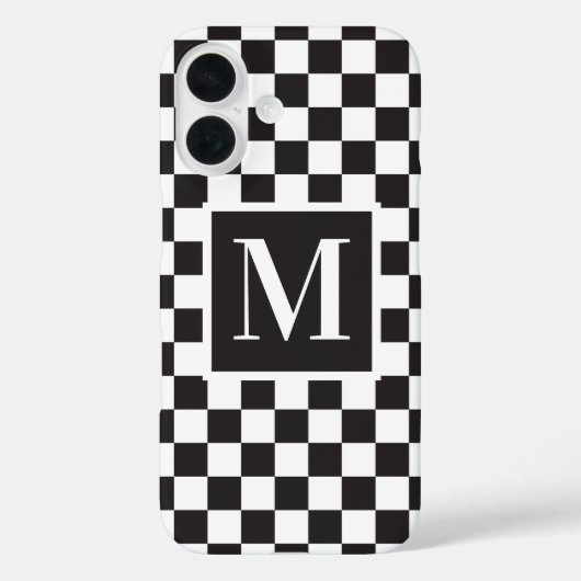 Monogram zwart-wit toetsenbord Case-Mate iPhone case (Achterkant)