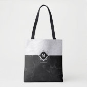 Monogram zwart-wit tote bag (Voorkant)