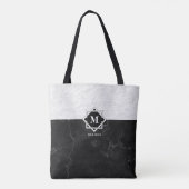Monogram zwart-wit tote bag (Achterkant)
