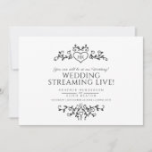 Monogram zwart wit trouw livestream QR-code Aankondiging (Voorkant)