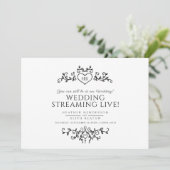 Monogram zwart wit trouw livestream QR-code Aankondiging (Staand voorkant)