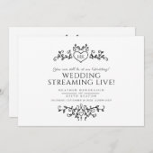 Monogram zwart wit trouw livestream QR-code Aankondiging (Voorkant / Achterkant)
