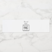 Monogram Zwart-Wit Trouwnamen Waterfles Etiket (Enkel label)