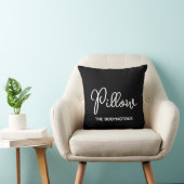 Monogram zwart wit typografie kalligrafie grappig kussen (Stoel)