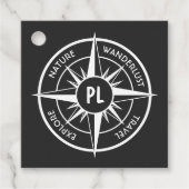 Monogram zwart-wit van het embleem van de ster van bedankjes labels (Voorkant)