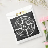 Monogram zwart-wit van het embleem van de ster van bedankzakje (Gezegeld)