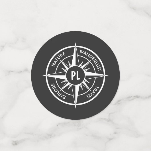 Monogram zwart-wit van het embleem van de ster van confetti (Kleine voorkant)