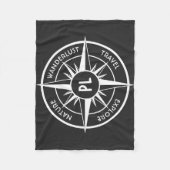 Monogram zwart-wit van het embleem van de ster van fleece deken (Voorkant)