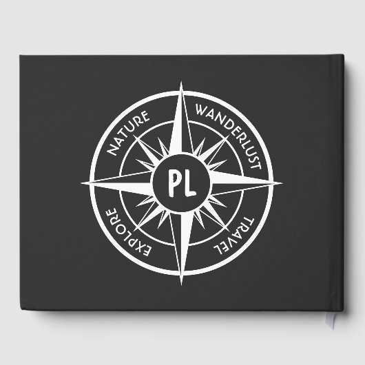 Monogram zwart-wit van het embleem van de ster van gastenboek (Achterkant)