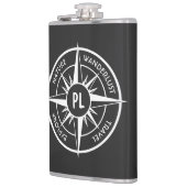 Monogram zwart-wit van het embleem van de ster van heupfles (Links)