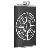 Monogram zwart-wit van het embleem van de ster van heupfles (Rechts)